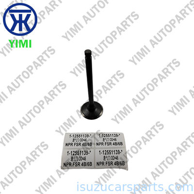 Qualità 1-12551139-0 1125511390 OEM Valvola di aspirazione 46 mm Diametro della testa 128 mm Lunghezza complessiva per ISUZU 4BD1 6BD1 Valvola di aspirazione del motore Fabbrica